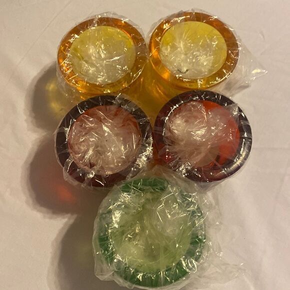 Vintage Leonardo Germany Set of 5 Votive Candles Yellow Red and Green - Picture 1 of 7